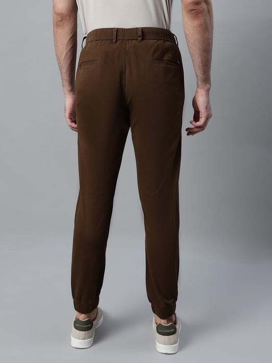 Men's Brown Solid Casual Jogger