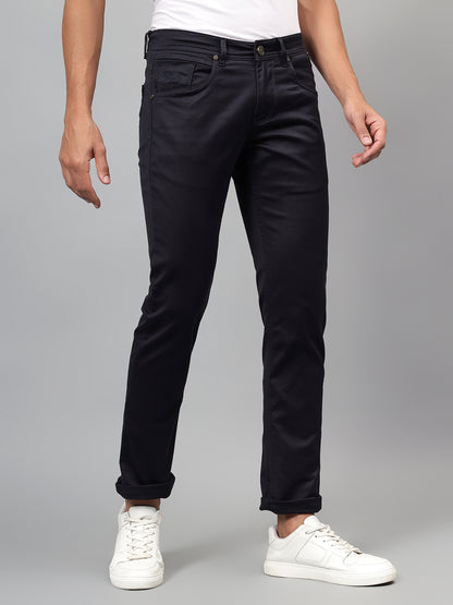 Denim Jeans for Men l Breathable & Soft with Color Fastness Ultra Narrow Fit Cotton Fabric Solid Pattern Button Closure