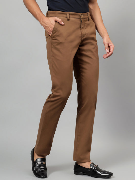 Casual Trouser for Men | Breathable & Soft with Color Fastness Regular Fit Cotton Blend Fabric Solid Pattern Button Closure