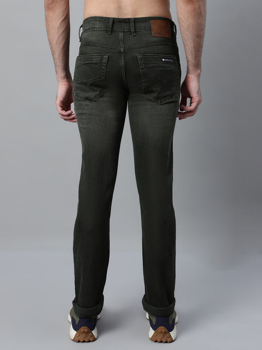 Denim Jeans for Men l Breathable & Soft with Color Fastness Ultra Narrow Fit Cotton Fabric Solid Pattern Button Closure