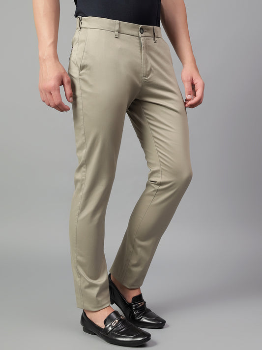 Casual Trouser for Men | Breathable & Soft with Color Fastness Regular Fit Cotton Blend Fabric Solid Pattern Button Closure