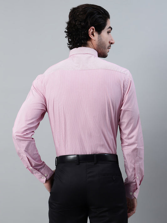 Formal Shirt for Men l Breathable & Soft with Color Fastness Regular Fit Spread Collar Neck Cotton Fabric Striped Pattern