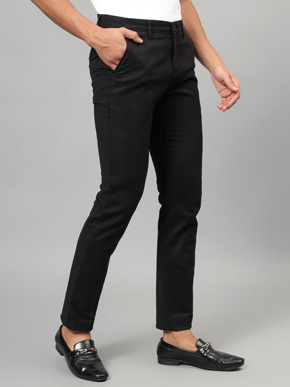 Casual Trouser for Men | Breathable & Soft with Color Fastness Regular Fit Cotton Blend Fabric Solid Pattern Button Closure