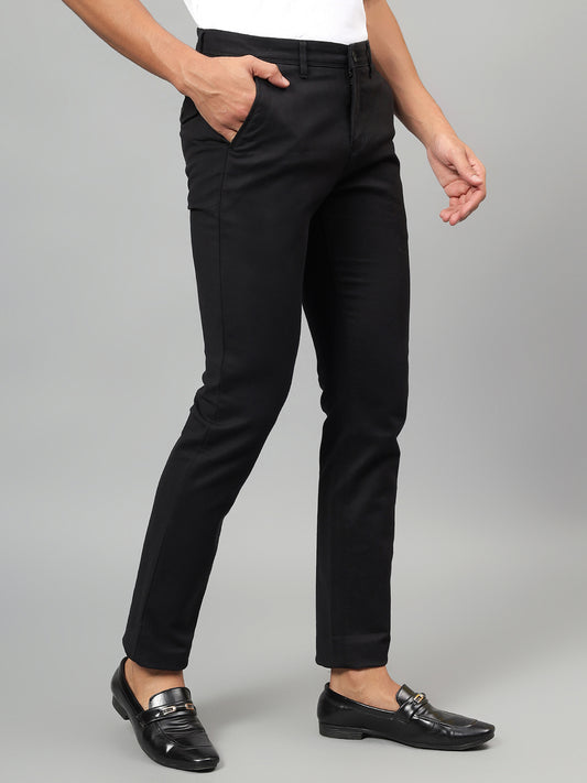 Casual Trouser for Men | Breathable & Soft with Color Fastness Regular Fit Cotton Blend Fabric Solid Pattern Button Closure