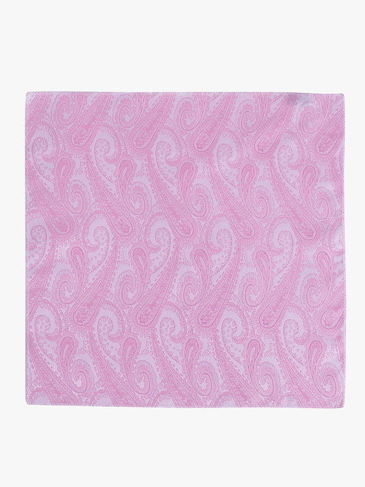 Men's Pink Printed Tie With Pocket Square Set