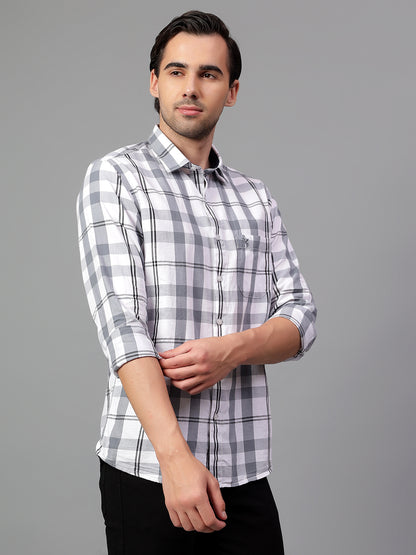 Casual Shirt for Men | Breathable & Soft with Color Fastness Regular Fit Spread Collar Neck Cotton Fabric Checkered Pattern