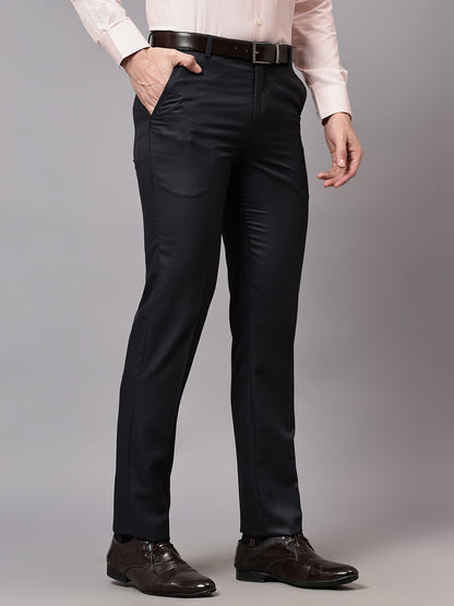 Men's Formal Flat front Black  Trousers