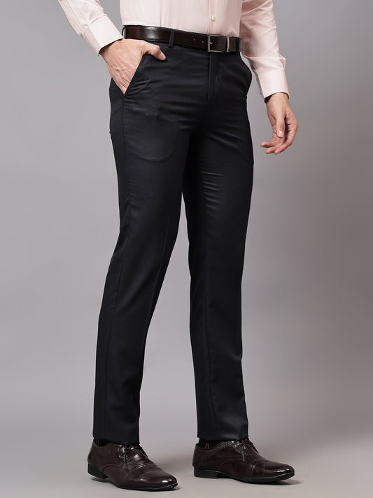 Formal Trouser for Men | Breathable & Soft with Color Fastness Regular Fit Terry Rayon Fabric Checkered Pattern Hook & Eye Closure