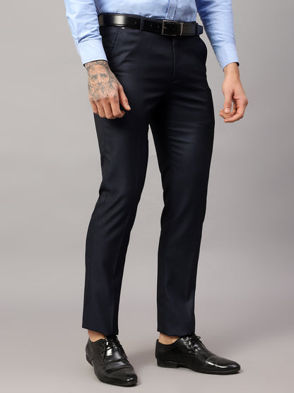 Men's Formal Flat front Navy Blue  Trousers