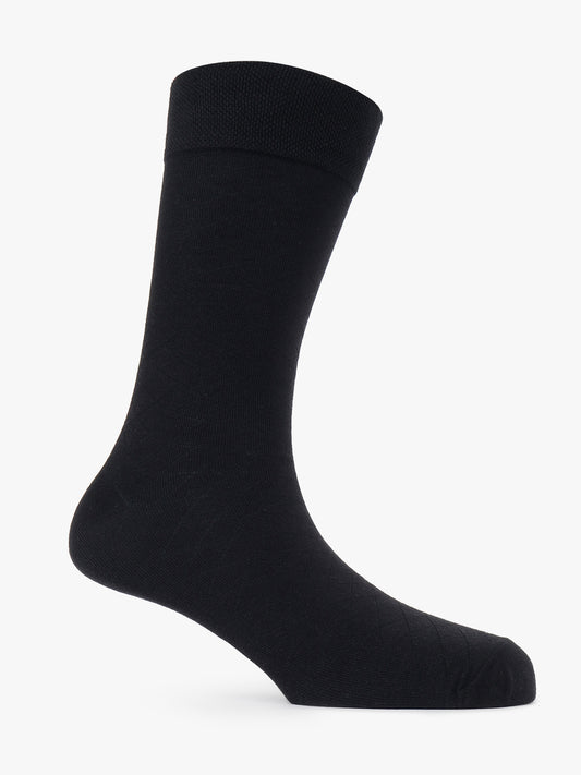 Men's Pack Of 5 Black Crew Length Solid Casual Socks