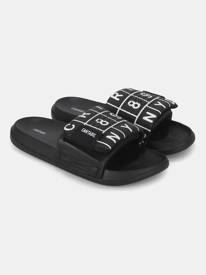 Men's Black Colourblock Sliders