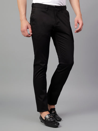 Casual Trouser for Men | Breathable & Soft with Color Fastness Regular Fit Cotton Blend Fabric Solid Pattern Button Closure