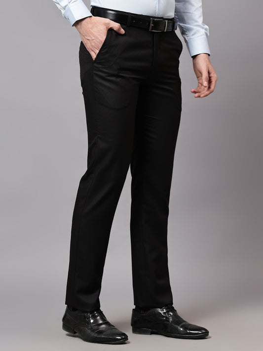 Formal Trouser for Men | Breathable & Soft with Color Fastness Regular Fit Terry Rayon Fabric Checkered Pattern Hook & Eye Closure