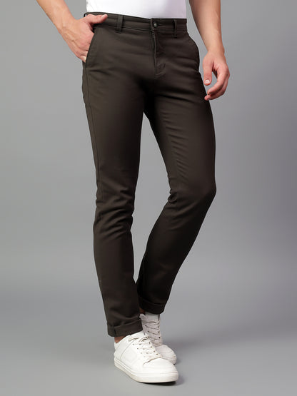 Casual Trouser for Men | Breathable & Soft with Color Fastness Regular Fit Cotton Blend Fabric Solid Pattern Button Closure