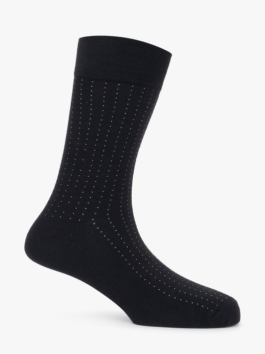 Men's Pack Of 5 Black Crew Length Printed Casual Socks
