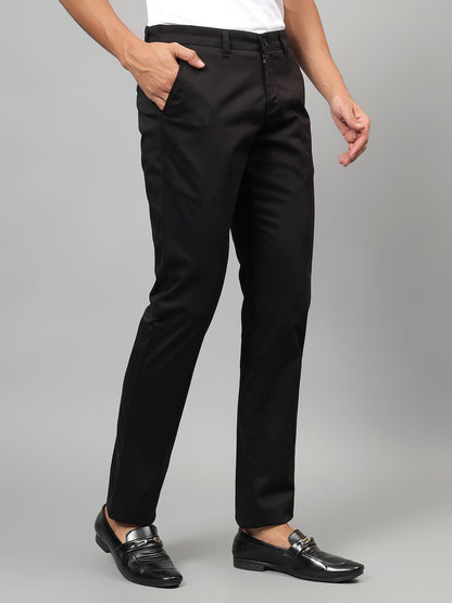 Casual Trouser for Men | Breathable & Soft with Color Fastness Regular Fit Cotton Blend Fabric Solid Pattern Button Closure