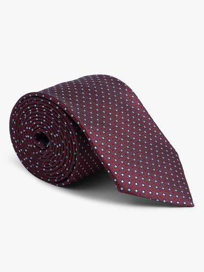 Cantabil Men's Maroon Dotted Printed Broad Tie