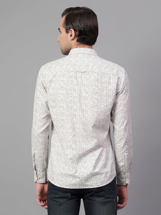 Casual Shirt for Men | Breathable & Soft with Color Fastness Regular Fit Spread Collar Neck Cotton Fabric Printed Pattern