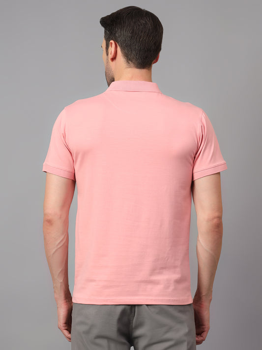 T-Shirt for Men | Breathable & Soft with Color Fastness Regular Fit Polo Neck Cotton Blend Fabric Printed Pattern