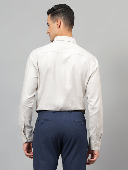 Formal Shirt for Men l Breathable & Soft with Color Fastness Regular Fit Spread Collar Neck Cotton Fabric Self Design Pattern