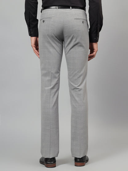 Formal Trouser for Men | Breathable & Soft with Color Fastness Regular Fit Poly Viscose Fabric Checkered Pattern Hook & Eye Closure