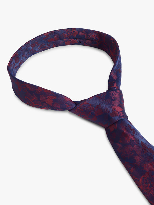 Cantabil Men's Maroon Floral Printed Broad Tie