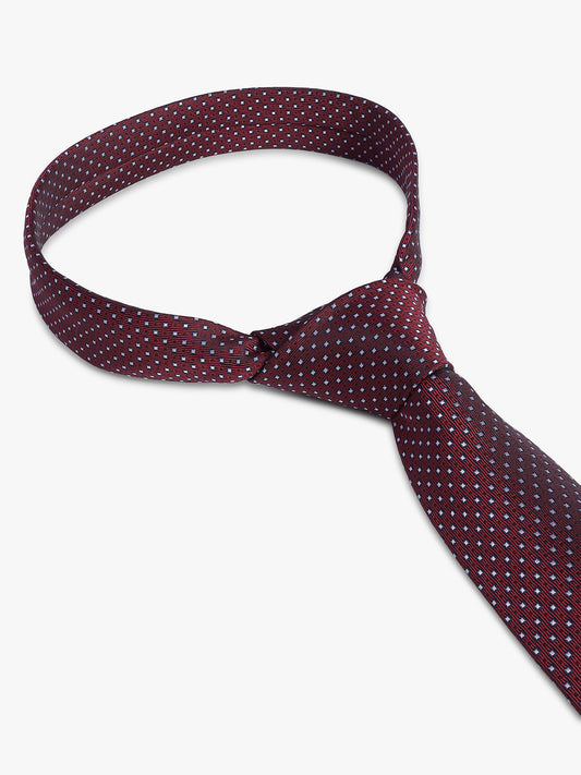 Cantabil Men's Maroon Dotted Printed Broad Tie