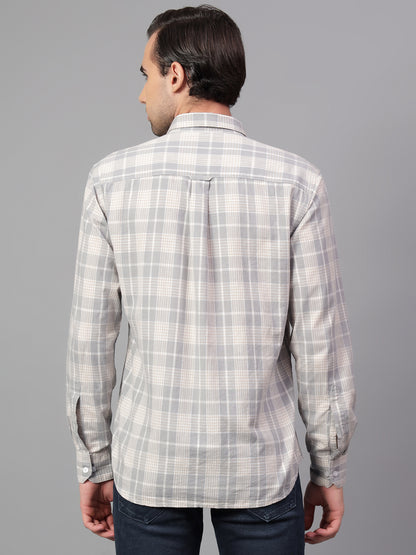 Casual Shirt for Men | Breathable & Soft with Color Fastness Regular Fit Spread Collar Neck Cotton Fabric Checkered Pattern
