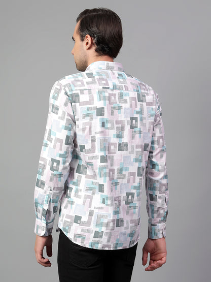Casual Shirt for Men | Breathable & Soft with Color Fastness Regular Fit Spread Collar Neck Cotton Fabric Printed Pattern
