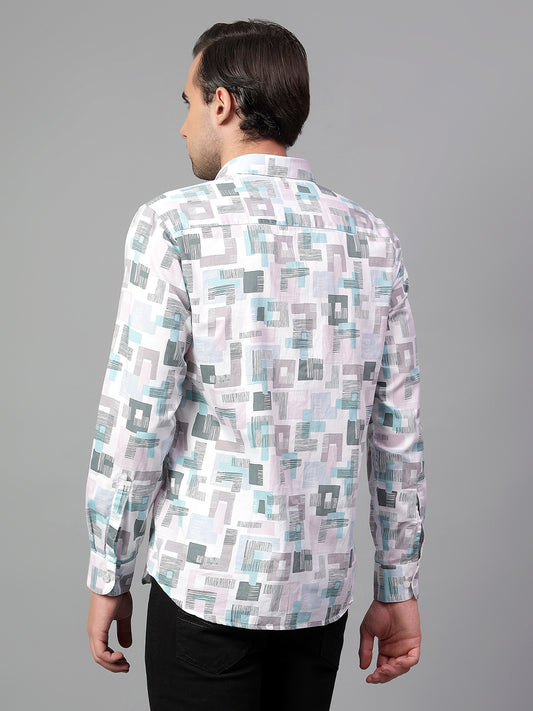 Casual Shirt for Men | Breathable & Soft with Color Fastness Regular Fit Spread Collar Neck Cotton Fabric Printed Pattern