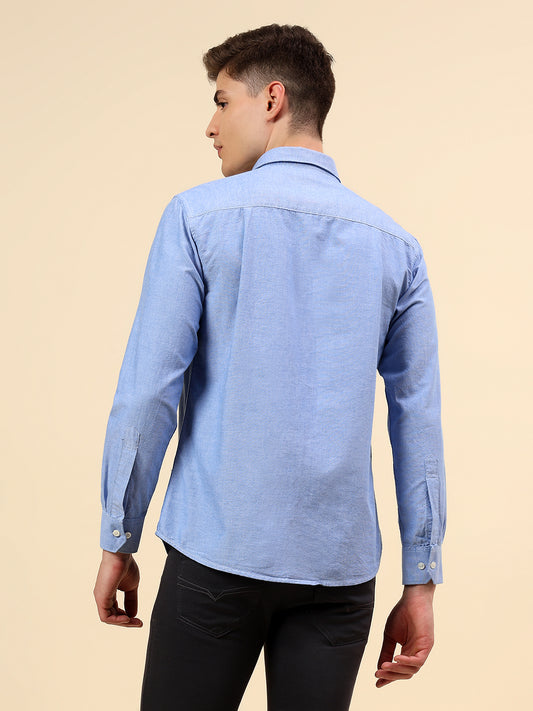 Shirt for Men | Breathable & Soft with Color Fastness Slim Fit Spread Collar Pure Cotton Fabric Solid Pattern