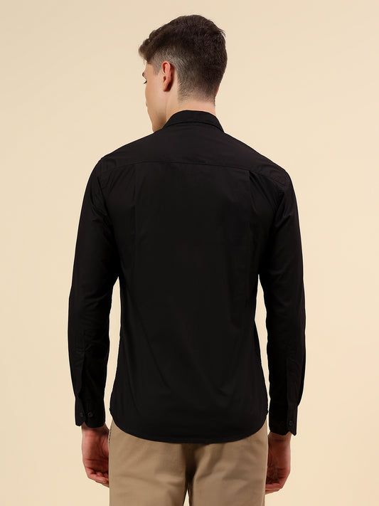 Shirt for Men | Breathable & Soft with Color Fastness Slim Fit Spread Collar Pure Cotton Fabric Solid Pattern