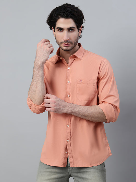 Casual Shirt for Men | Breathable & Soft with Color Fastness Regular Fit Spread Collar Neck Cotton Blend Fabric Solid Pattern