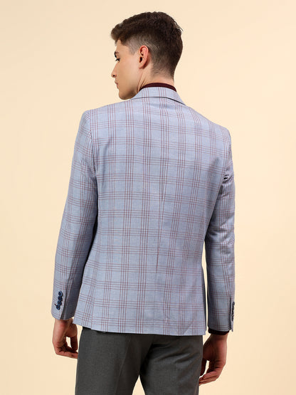 Blazer for Men | Premium Casual Blazer Slim Fit Notched Collar Poly Viscose Fabric Check Pattern
