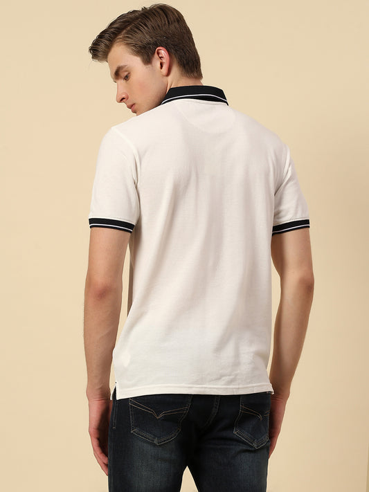 T-Shirt for Men | Breathable & Soft with Color Fastness Regular Fit Polo Neck Poly Cotton Fabric Printed Pattern