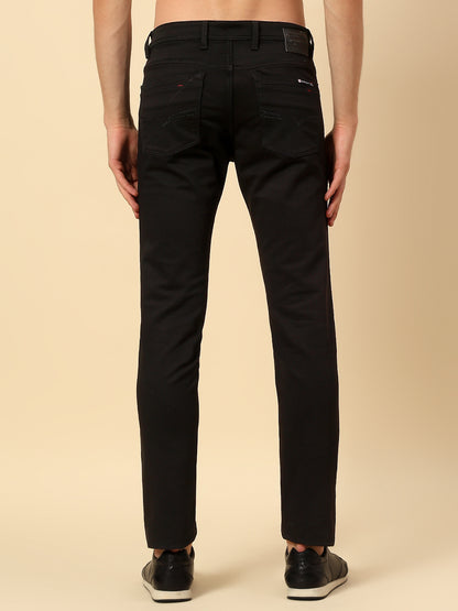 Denim Jeans for Men | Breathable & Soft with Color Fastness Ultra Narrow Poly Cotton Fabric Solid Pattern Button Closure