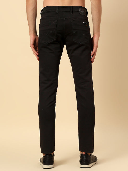 Denim Jeans for Men | Breathable & Soft with Color Fastness Ultra Narrow Poly Cotton Fabric Solid Pattern Button Closure