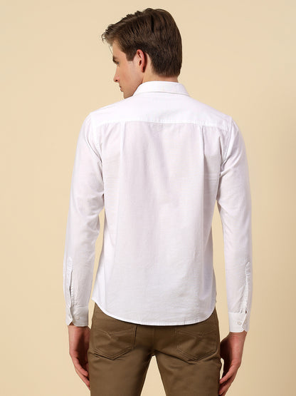 Shirt for Men | Breathable & Soft with Color Fastness Slim Fit Spread Collar Pure Cotton Fabric Solid Pattern