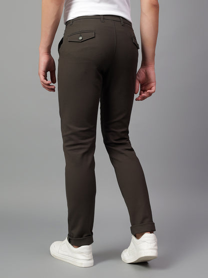 Casual Trouser for Men | Breathable & Soft with Color Fastness Regular Fit Cotton Blend Fabric Solid Pattern Button Closure