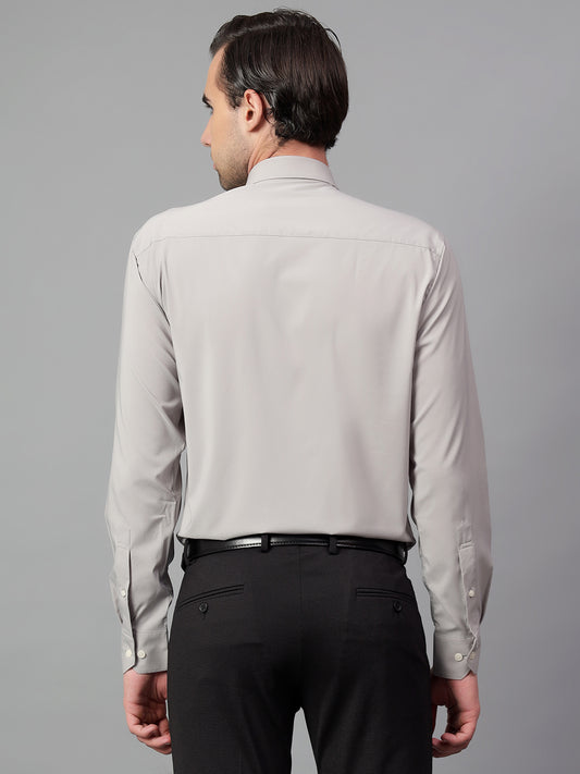 Formal Shirt for Men l Breathable & Soft with Color Fastness Regular Fit Spread Collar Neck Poly Cotton Fabric Solid Pattern