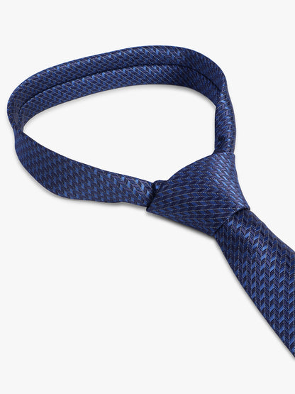 Cantabil Men's Navy Blue Self-Design Broad Tie