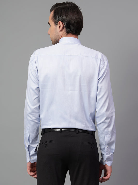 Formal Shirt for Men l Breathable & Soft with Color Fastness Regular Fit Spread Collar Neck Giza Cotton Fabric Self Design Pattern