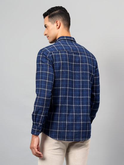 Casual Shirt for Men | Breathable & Soft with Color Fastness Regular Fit Spread Collar Neck Cotton Fabric Checkered Pattern