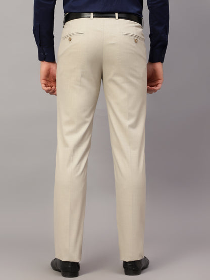 Men's Formal Flat front Fawn  Trousers