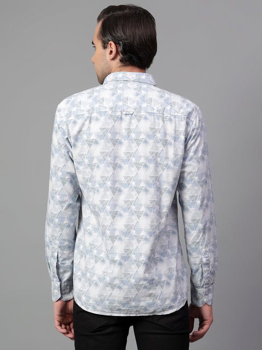 Casual Shirt for Men | Breathable & Soft with Color Fastness Regular Fit Spread Collar Neck Viscose Fabric Printed Pattern