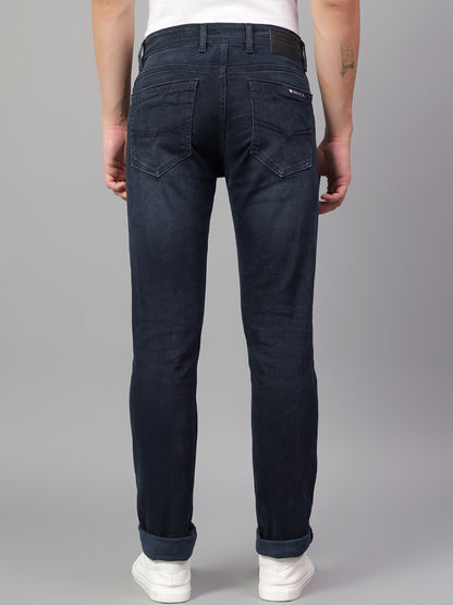 Denim Jeans for Men l Breathable & Soft with Color Fastness Ultra Narrow Fit Cotton Fabric Solid Pattern Button Closure