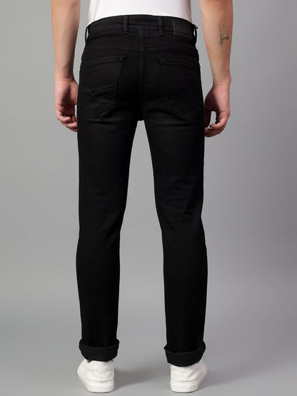 Denim Jeans for Men l Breathable & Soft with Color Fastness Ultra Narrow Fit Cotton Fabric Solid Pattern Button Closure