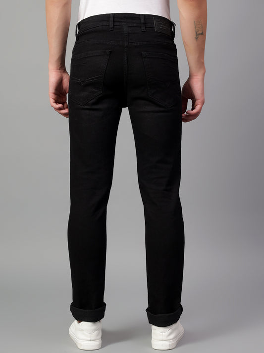 Denim Jeans for Men l Breathable & Soft with Color Fastness Ultra Narrow Fit Cotton Fabric Solid Pattern Button Closure