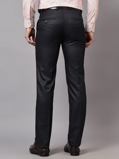 Men's Formal Flat front Black  Trousers