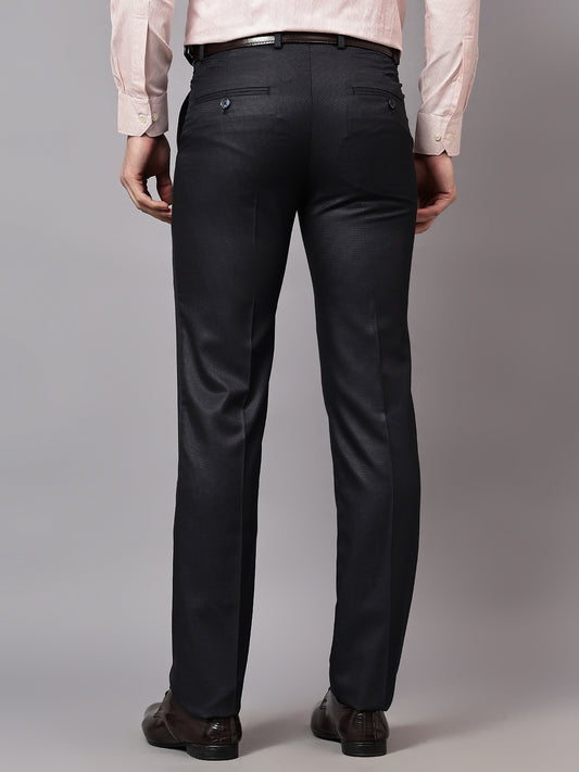 Formal Trouser for Men | Breathable & Soft with Color Fastness Regular Fit Terry Rayon Fabric Checkered Pattern Hook & Eye Closure
